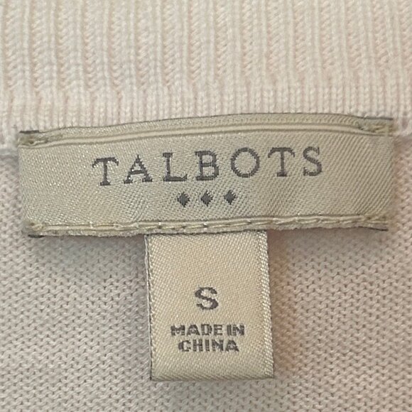 Talbots black/white striped 3/4-sleeve cardigan sz S - Picture 4 of 5